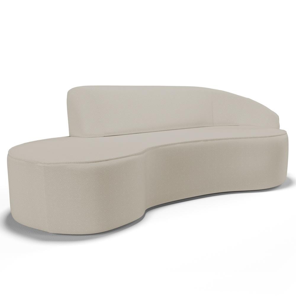 Sofá Living  4 Lugares 300cm Braço Direito Mozart D06 Sintético Bege - Mpozenato