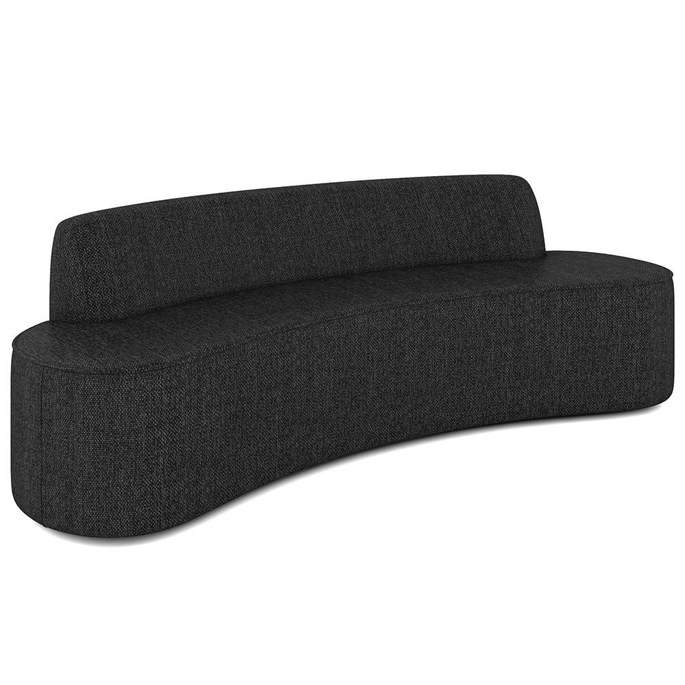Sofá 5 Lugares para Sala de Estar Living 300cm Koane D06 Linho Preto - Mpozenato