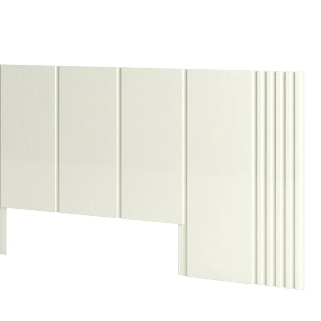 Cabeceira de Madeira para Cama Box Casal 300cm 100% MDF TW185 Off White - Dalla Costa