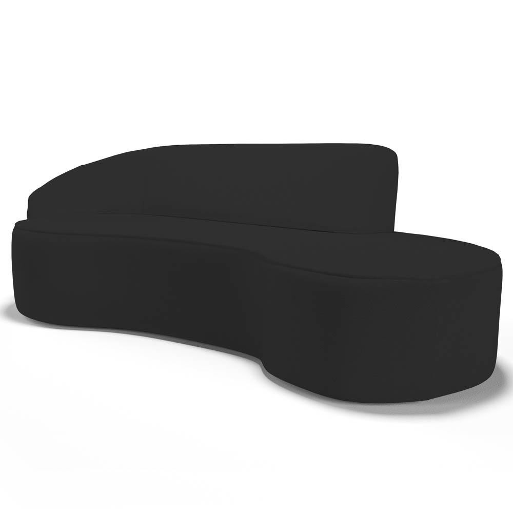 Sofá Living  4 Lugares 300cm Braço Esquerdo Mozart D06 Sintético Preto - Mpozenato