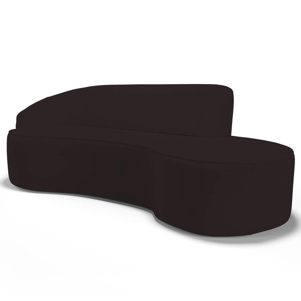 Sofá Living  4 Lugares 300cm Braço Esquerdo Mozart D06 Sintético Marrom - Mpozenato