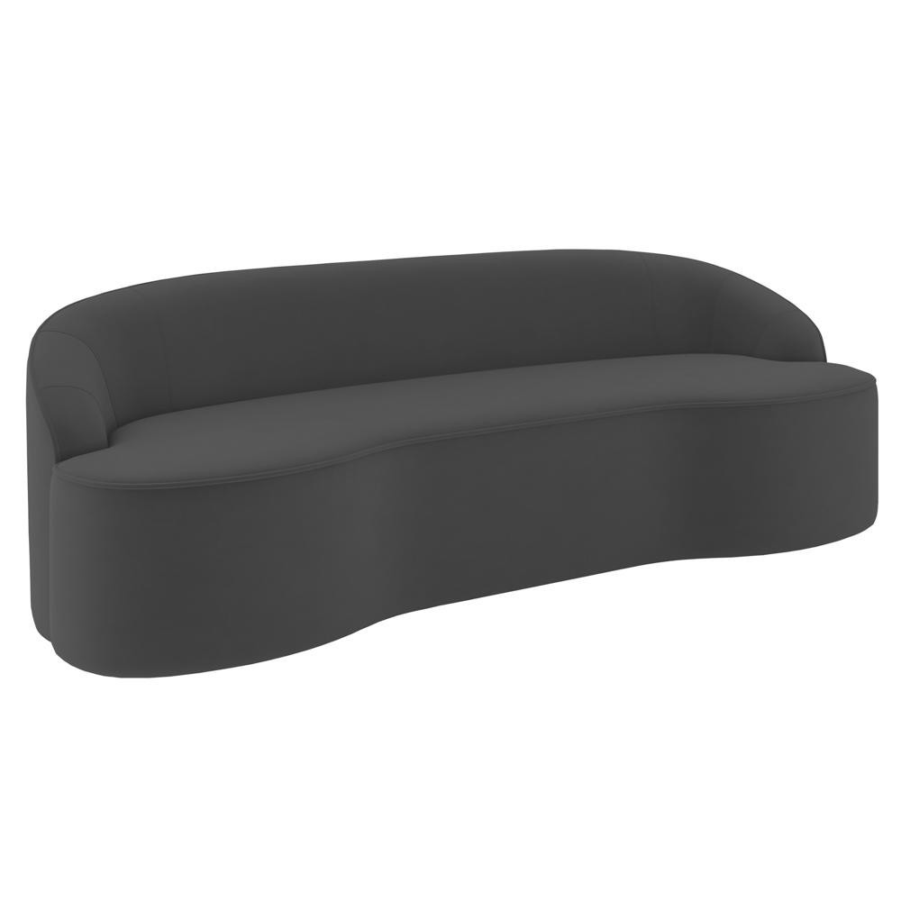 Sofá 5 Lugares para Sala de Estar Living 300cm Theo D06 Veludo Cinza - Mpozenato