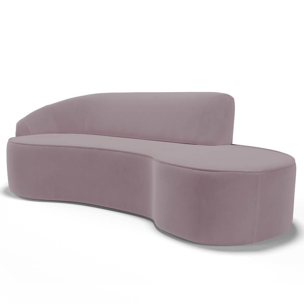 Sofá Living  4 Lugares 300cm Braço Esquerdo Mozart D06 Veludo Rosê - Mpozenato