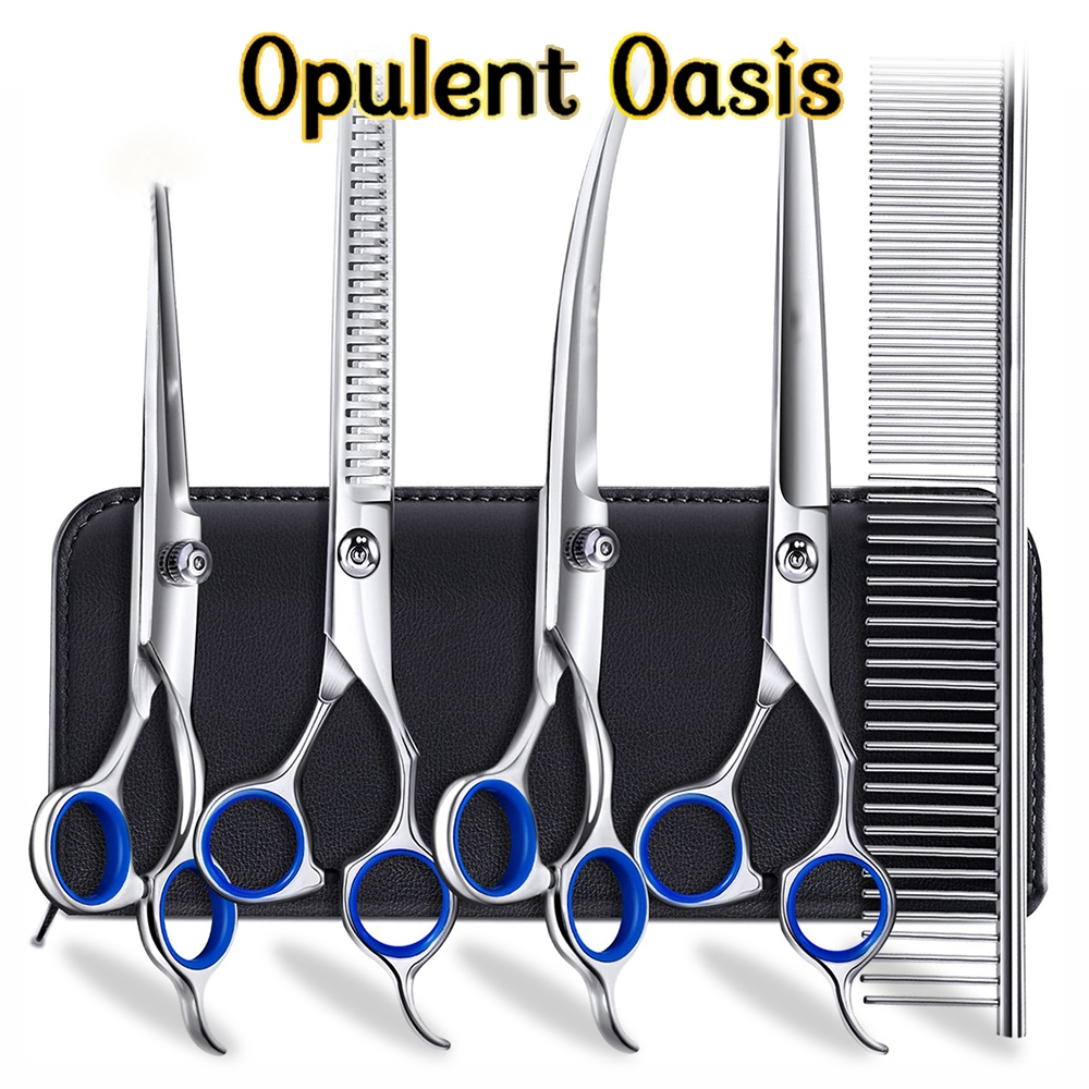 Kit Profissional de Tesouras para Tosa Pet 2/5 Peças para Grooming de Cães e Gatos