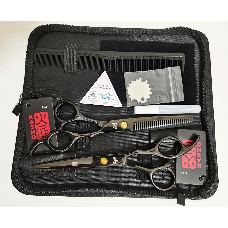 Tesoura Cabeleireiro Tesouras japonesas KASHO Professional Barber Scissors, Cabelo Tesoura,tesoura de cabelo,barbeiro profissional completo