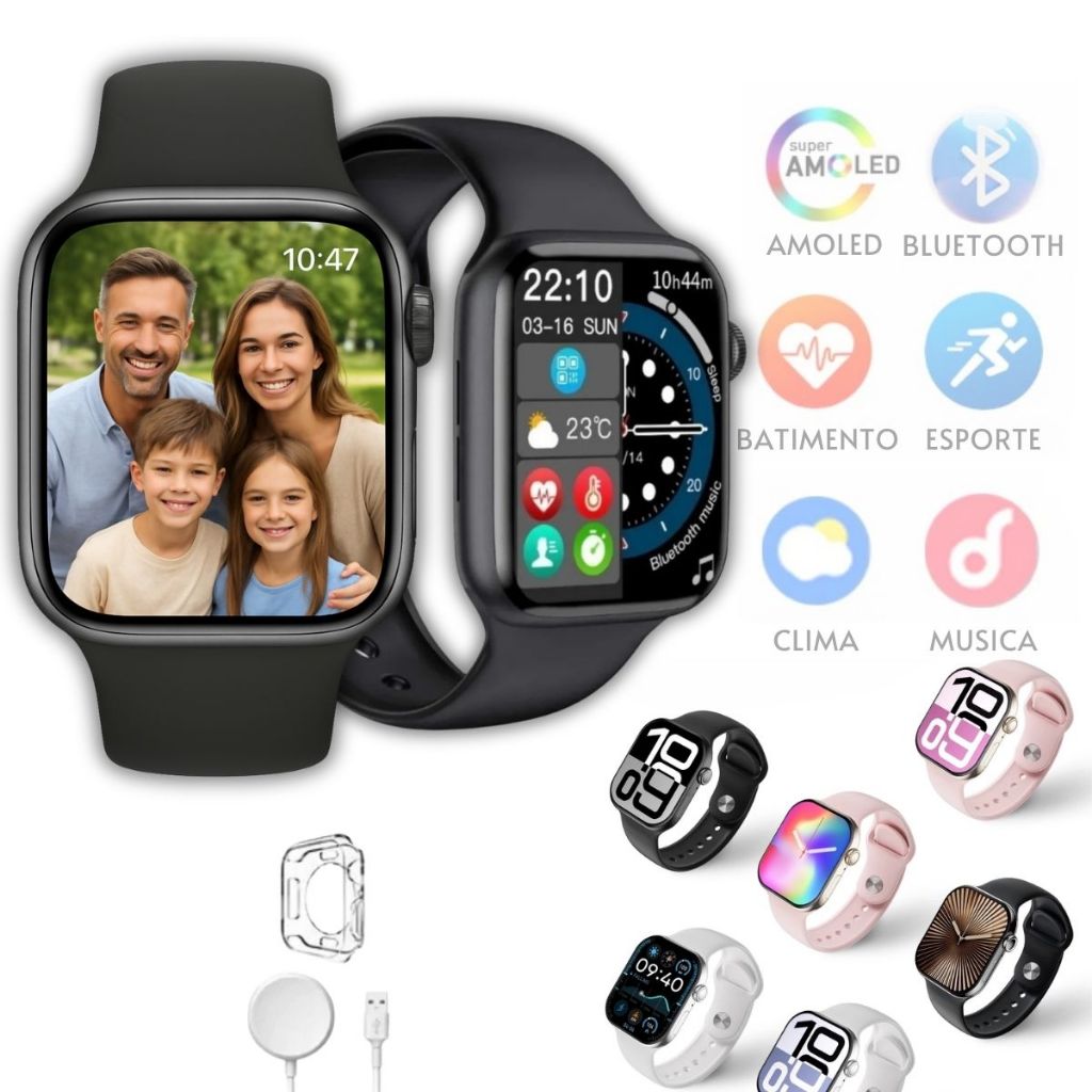 Relogio Digital Smartwatch X11 Serie 11 2.0 Bluetooth com Chamada Músic Player Troca Pulseira