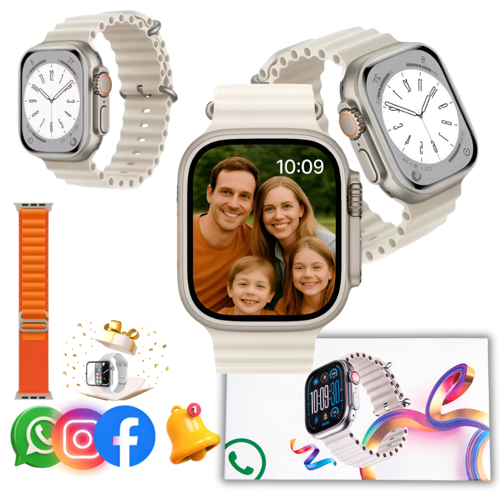 Relogio Digital Smartwatch U11S Series 11 2.0 Bluetooth Músic Player Troca Pulseira Notificação
