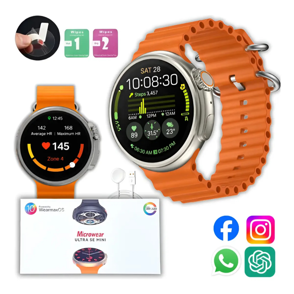 Relogio Digital Smartwatch SE Mini Max 2.0 Bluetooth Chamada Músic Player Troca Pulseira Notificação