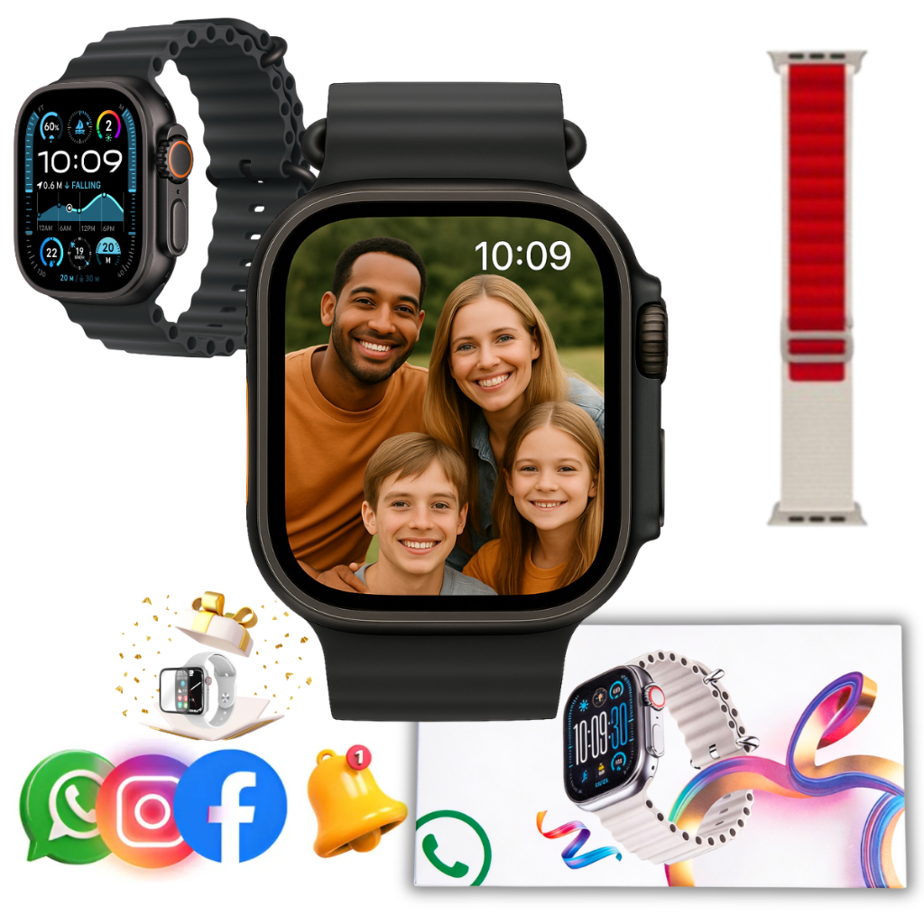 Relogio Digital Smartwatch U11S 2.0 Bluetooth com Chamada Músic Player Troca Pulseira Ios Android