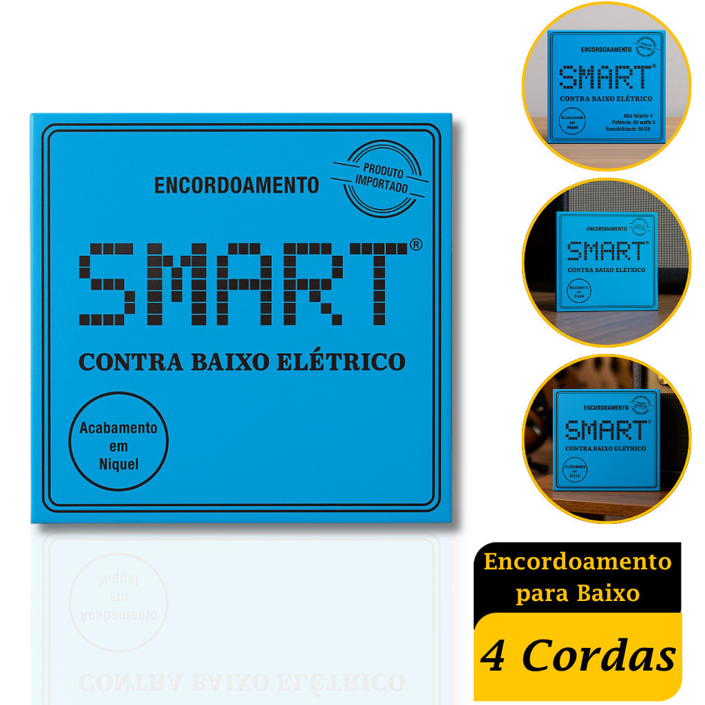 Encordoamento Para Contra Baixo Smart Níquel 4 Cordas Premium
