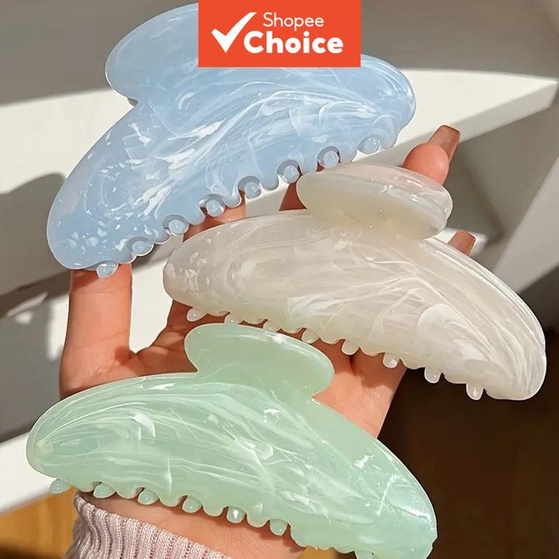Grande Tubarão Garra Grampo De Cabelo 3 Pçs Elegante Plástico Geométrico Braçadeira Barrette Coreano Banho Hairpin Femin