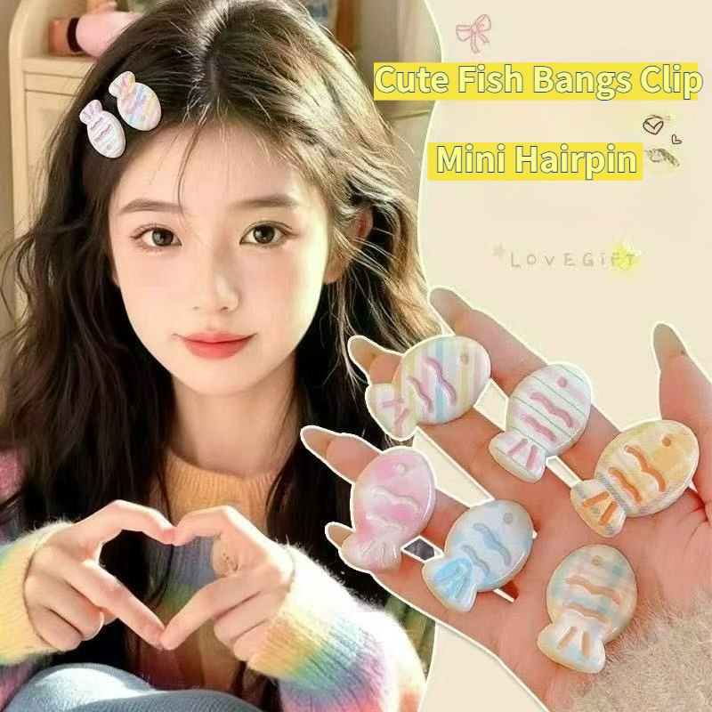 6 Peças/set Bonito Peixe Franja Clipes Laterais Doce Moda Mini Hairpin Acessórios De Cabelo Para Meninas