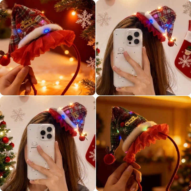 Novo Chapéu De Natal Chapelaria Vestir-Se Bandana Bonito Vento Menina Hairpin Acessórios Para O Cabelo Enfeites Feriado
