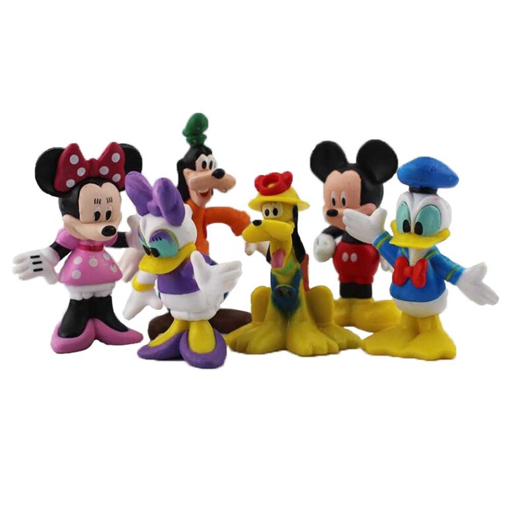 6 Pçs/Lote Donald Margarida Pato Pluto Pateta Figura De Ação PVC Modelo De Desenho Animado Boneca Presente Para Crianças