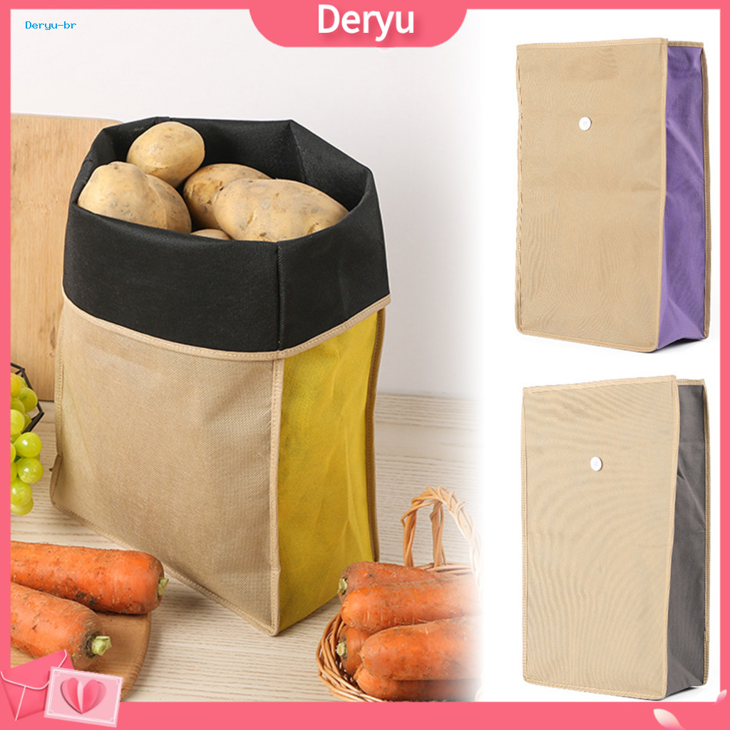 Vegetable Storage Bags Potato Onion Garlic Keeper Reusable Light-blocking with Side Zipper Non-woven Fabric Pantry Organ