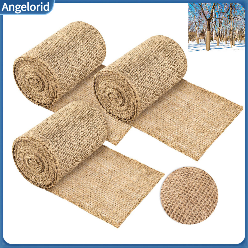 Tree Trunk Protector Outdoor Sunburn Shield Natural Burlap Wraps for Winter Frost Protection Plant Shrub Fabric for Tree