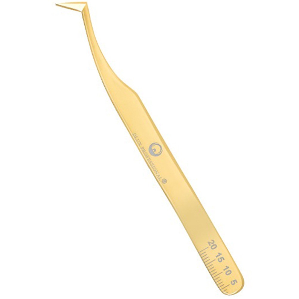 Pinca Dlux Professional para Extensão de Cílios Luxury Line Volume Dourada DVLT01