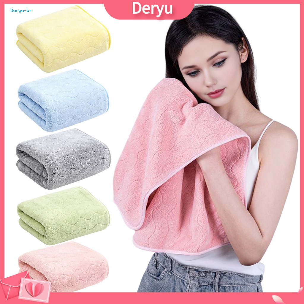 Skin Towels Soft Coral Fleece Microfiber Bath Towel Absorbent Washcloth with Wave Texture Lint-free Face for Adults Quic