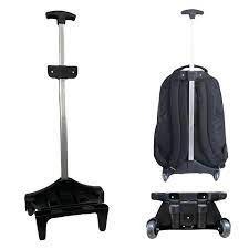 Suporte Carrinho Preto Mochila 1 Haste 42 A 45cm Rodinha Silicone Escolar