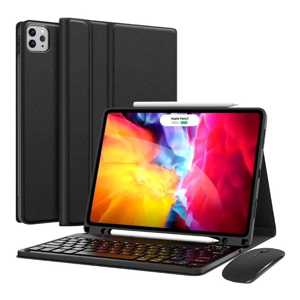 Case + Teclado Abnt2 + Mouse Para iPad Pro 11 2020 2021 2022