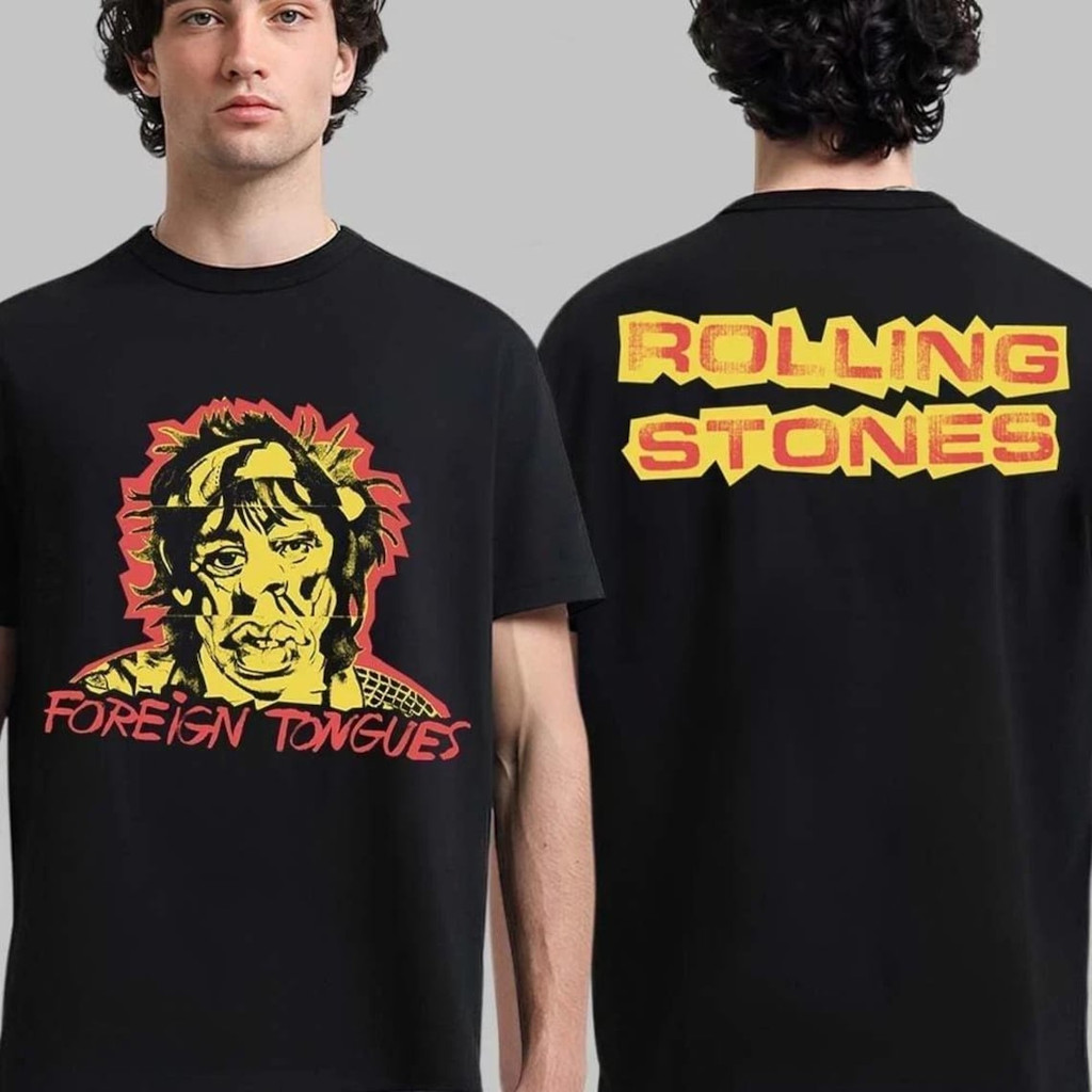 Camiseta Masculina Feminina Rolling Stones Foreign Tongues Foto Keith Richards Retro Unissex Envio Imediato