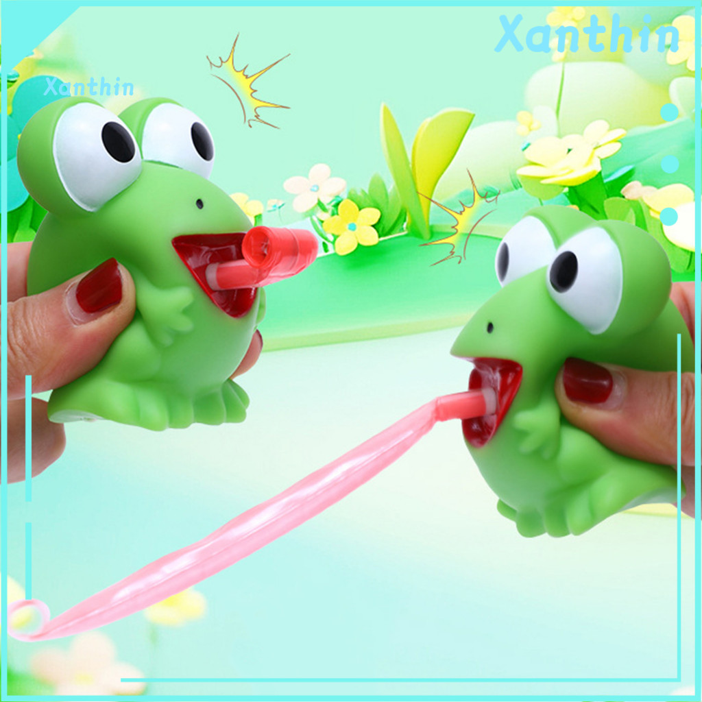 Prank Toy Frog Design Fidget Pinch Dinosaur with Sticking Tongue – Portable Stress Relief Decompression for Kids Perfe