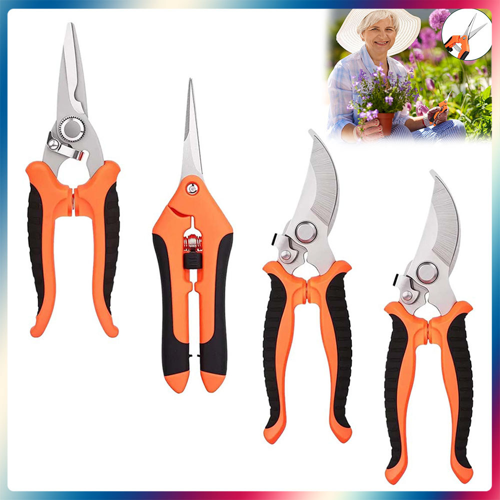 Conjunto de 4 peças Gardening Pruning Shears Plant & Flower Pruning Shears Gardening Tools Tesoura de aço inoxidável