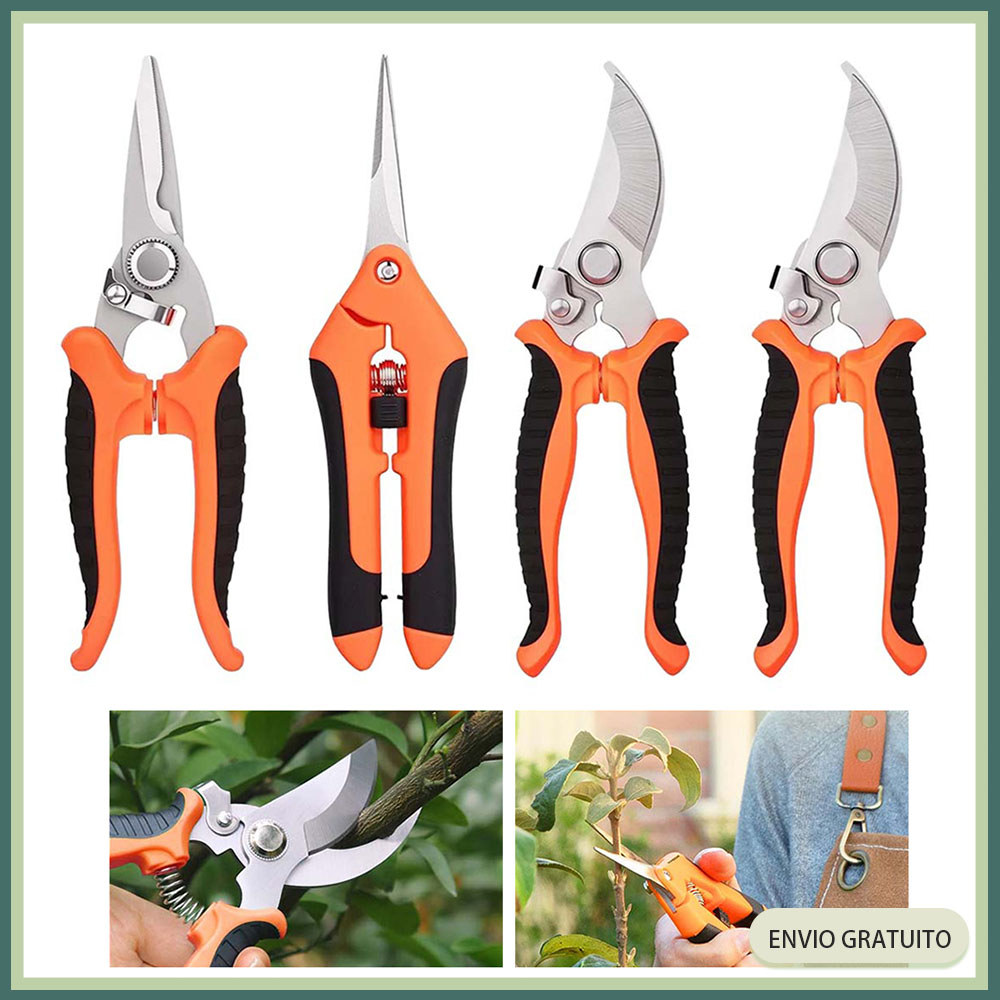 Conjunto de 4 peças Pruning Shears Loppers Pruning Pliers Gardening Tools Tesoura de aço inoxidável