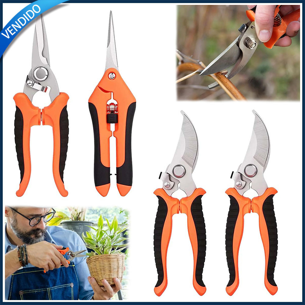 Conjunto de 4 peças Pruning Shears Garden Trimming Gardening Tools Pruning Pliers Tesoura de aço inoxidável