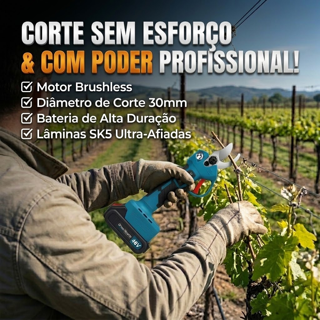 Cordless Electric Garden Pruning Shears, Electric Shears, Equipped with 2 Lithium Batteries, Extraordinary Power,Portabl