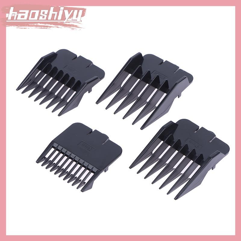 HAO 4pcs Universal Cut Clipper Limitb Guia Tamanho De Fixação Barbeiro Substituição Elétrica Push Shear BR