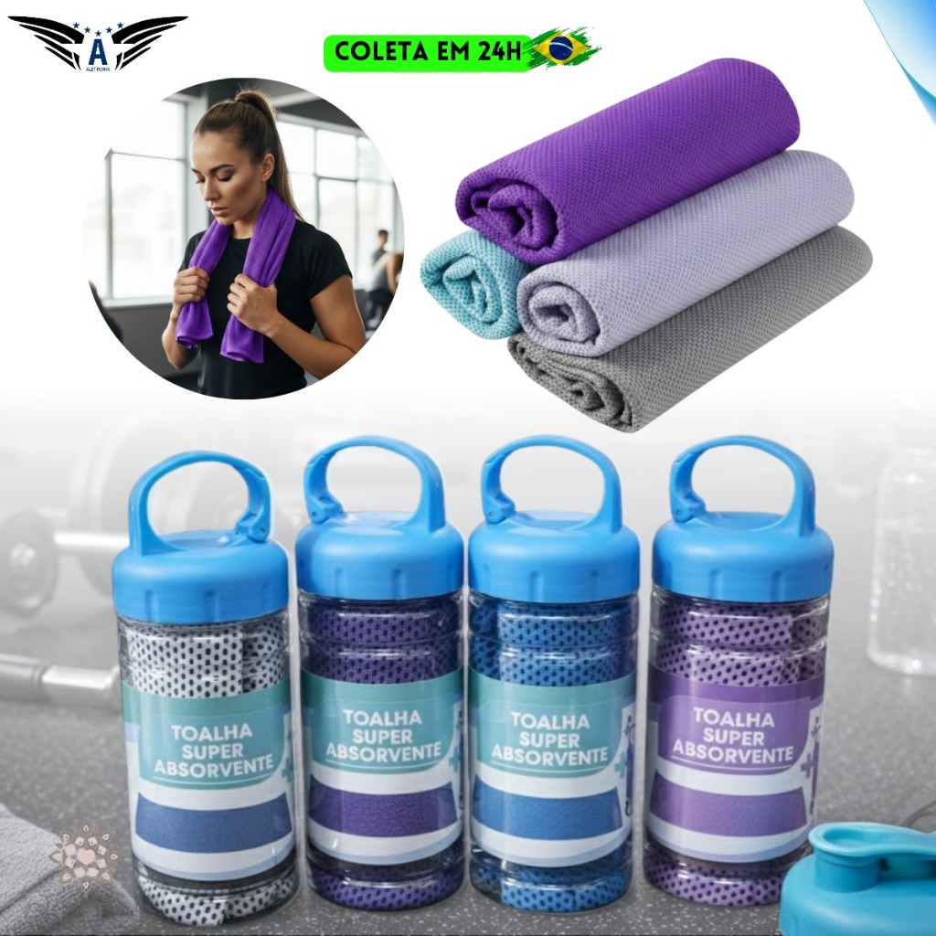 Toalha Refrescante ÓH CÉUS Cooling Towel Esportiva Secagem Rápida Academia Corrida Ciclismo Trilha