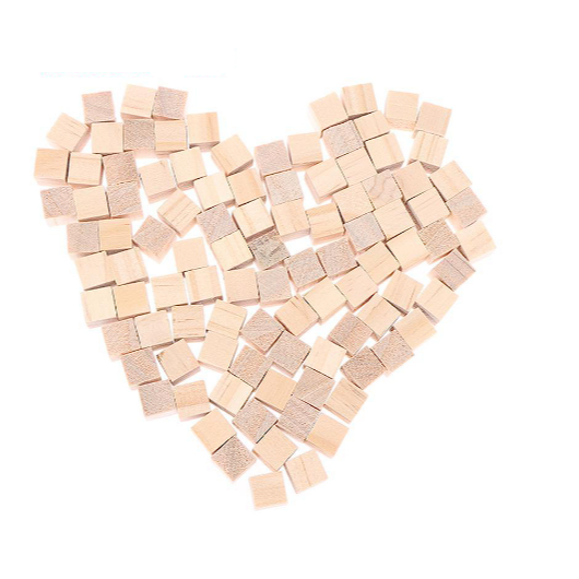 16pcs Mini cubinhos sólidos quadrados de Madeira natural 30 x 30 x 30mm