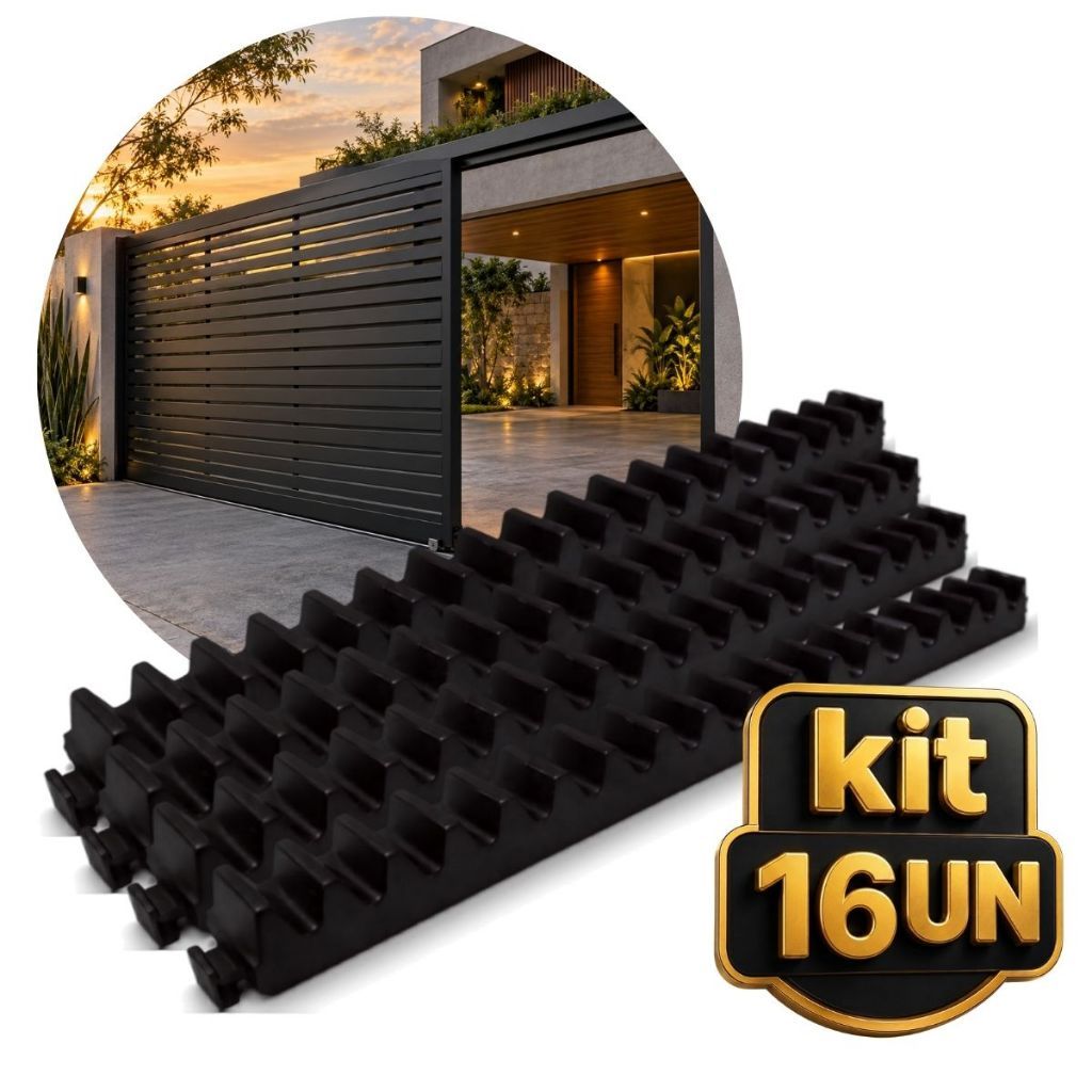 Cremalheira Gomo 30cm 16pcs Kit Garen ppa Residencial Maquina Portão Deslizante
