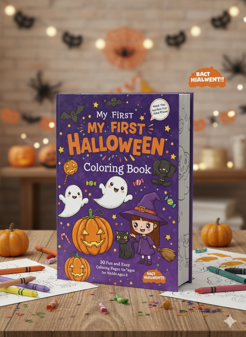 My First Halloween Coloring Book ????‍♀️ – 30 Fun and Easy Coloring Pages for Kids