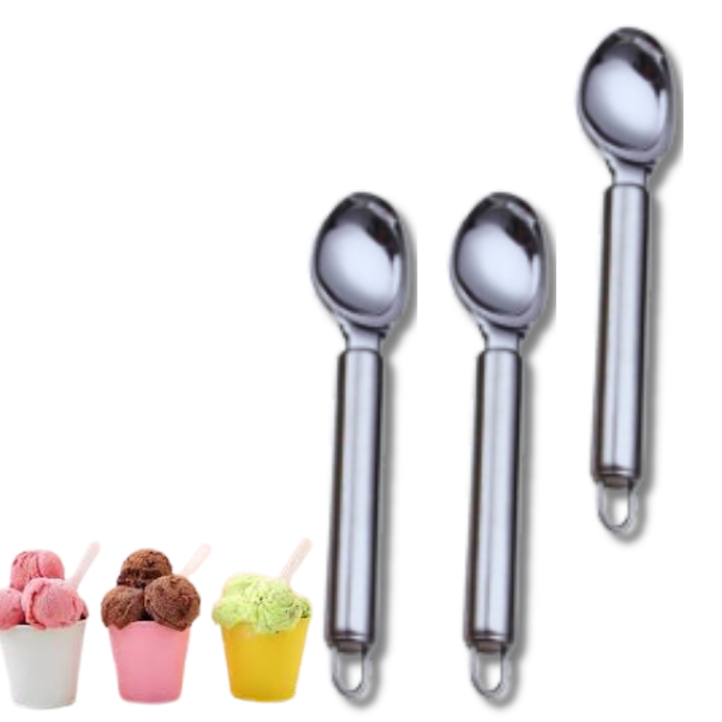 6 Colheres  Pegador De Sorvete Aço Inox Prata 20,5cm