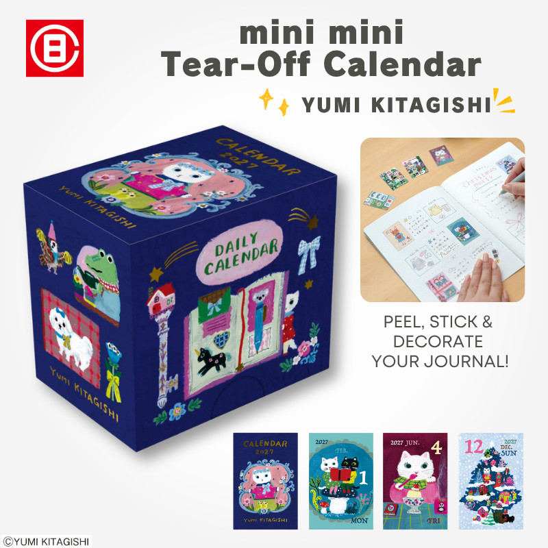 Shin Nihon Calendar 2027 Yumi Kitagishi Mini Mini Daily Tear Off Calendar NK4500