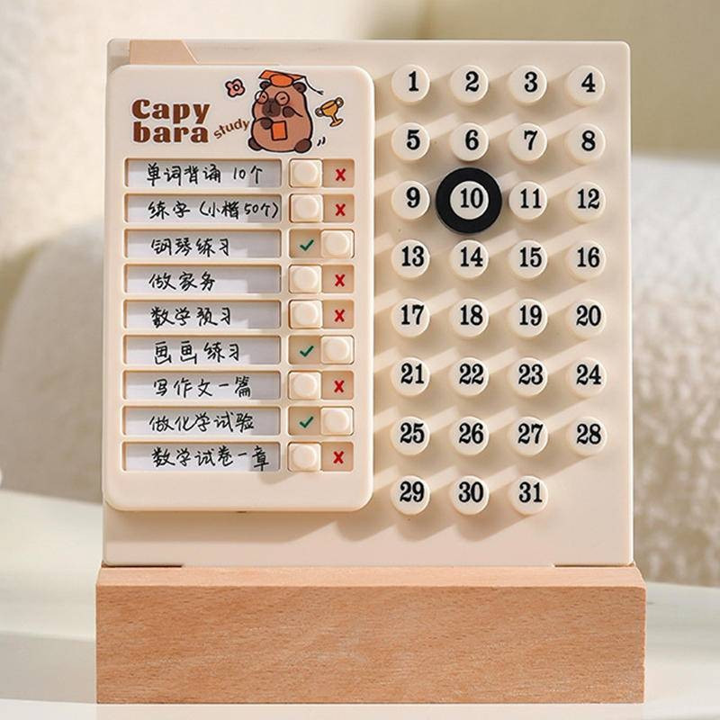 Cute Capybara Cartoon My Task List Daily Plan Memo Plastic Board Children's Self-Discipline Behavior Chart