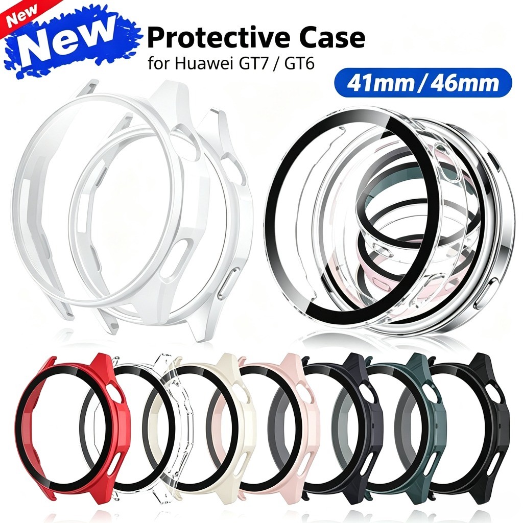 Capa Para PC + Filme Huawei Watch GT 7 46mm GT6 GT7 41mm Protetor De Tela Anti-Queda