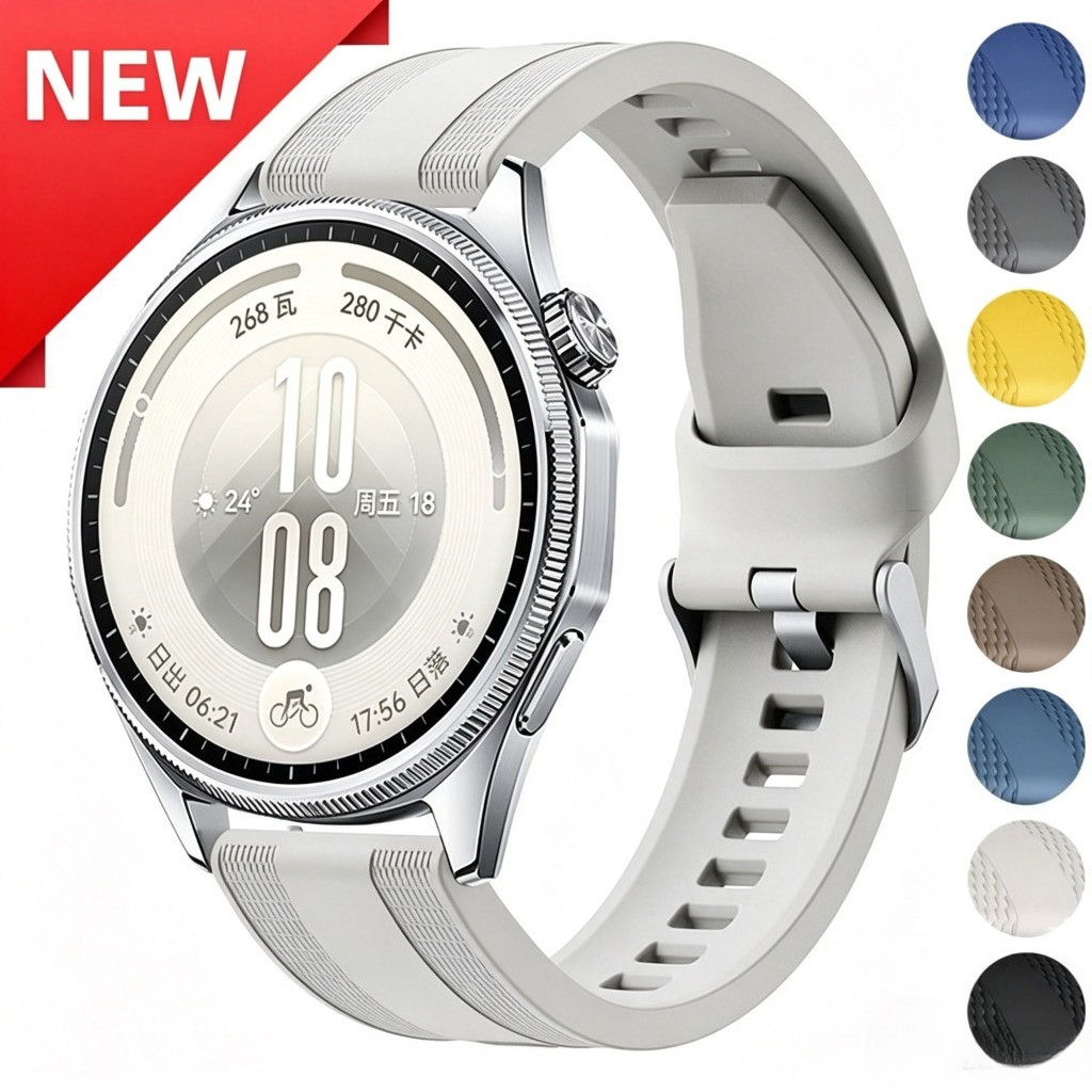 Pulseira De Silicone Universal De 22 Mm Para Huawei Watch GT7 46 GT7Pro GT6 GT5 Pro