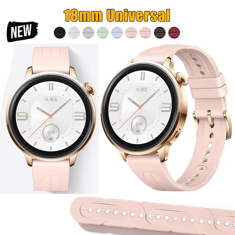18mm Compatível Com Huawei WatchGT4 GT5 GT6 GT7 41mm/GT5 Pro 42mm Pulseira Esportiva De Silicone Para xiaomi watch S4 41