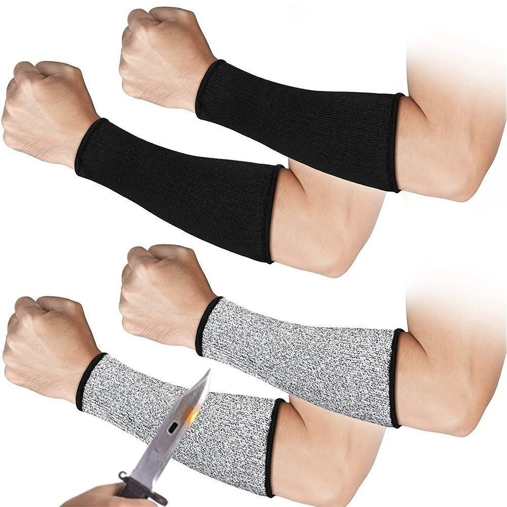 1 Pair Level 5 Cut Resistant Arm Protection Sleeves, Burn Resistant Forearm Protectors, Thin Skin Hemming Trauma Protect