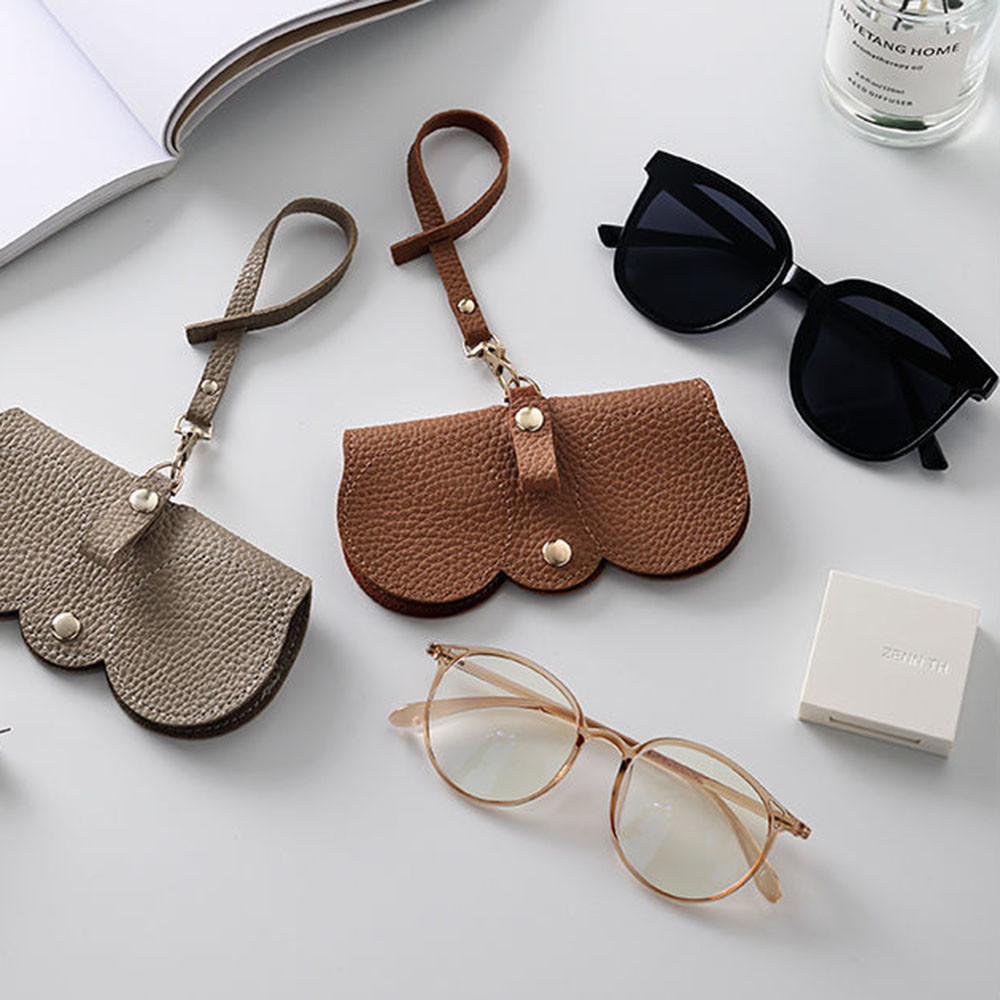 Saco Portátil De Couro PU Antiestressante Para Óculos De Sol De Armazenamento Myopia Glasses Protective Case Resistant H