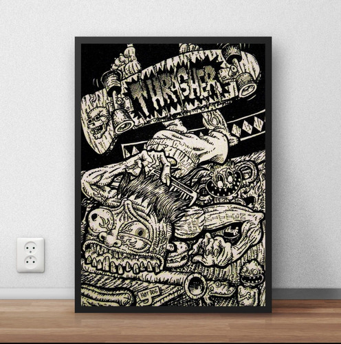 Quadro Decorativo Skate Hard Core Thrasher Sk8 P6429
