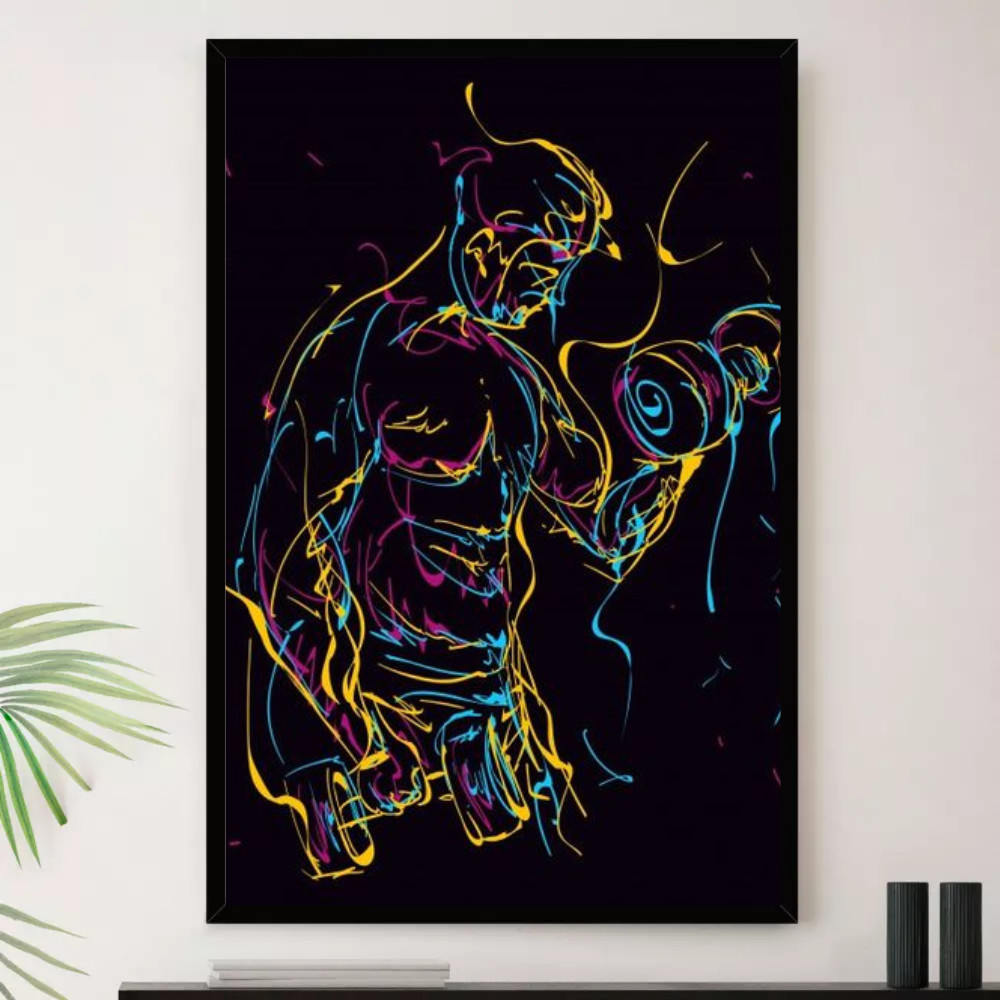 Quadro Treino Hard Fitness Funcional Decorativo A3 35x45cm