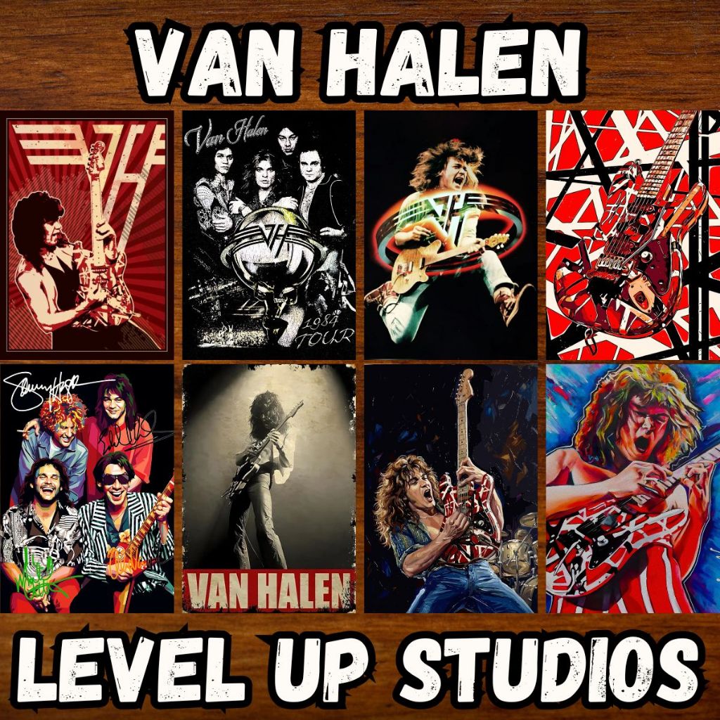 Van Halen - Placas Quadros Decorativos Posters Banda Rock Hard Rock Eddie Van Halen