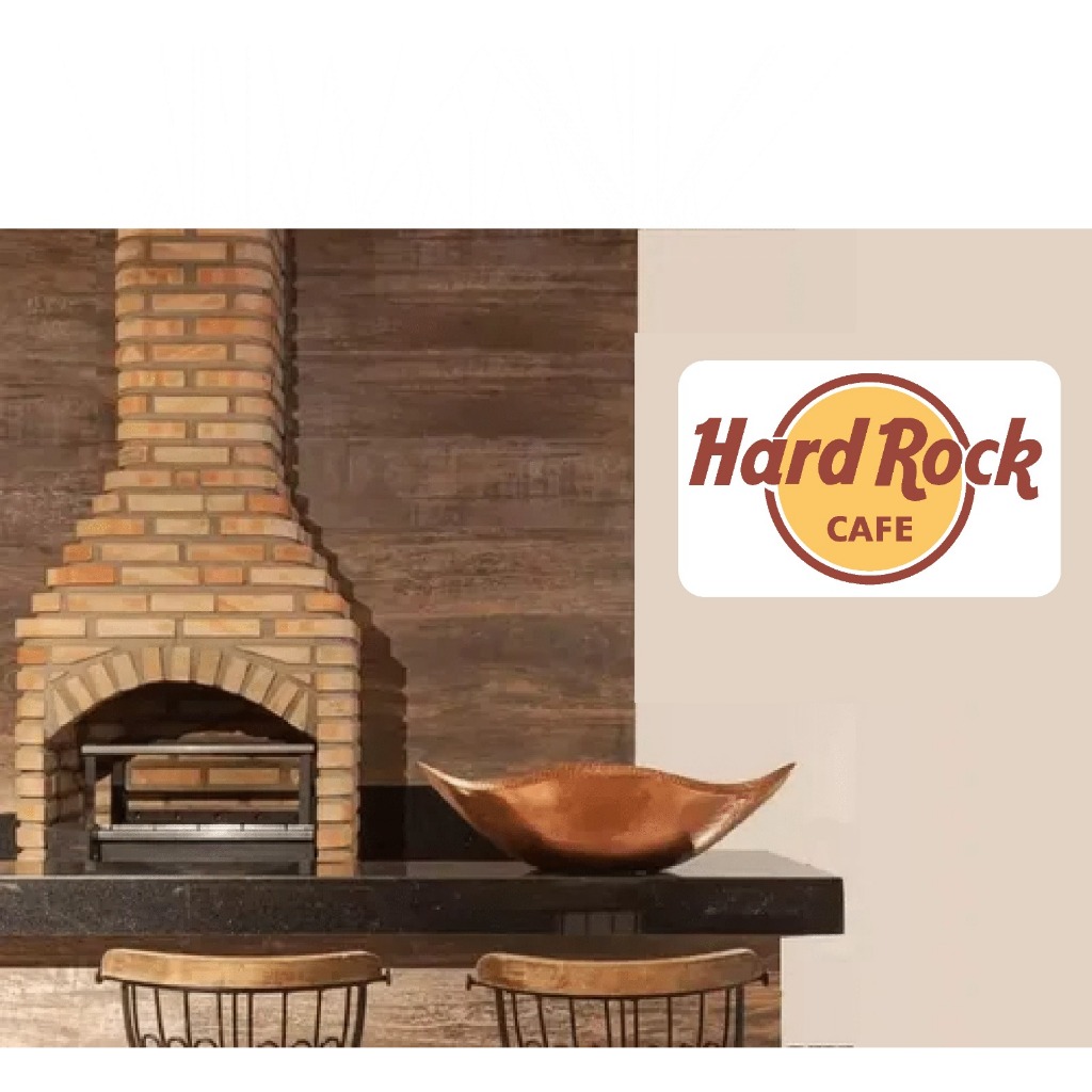 Placa Decorativa Hard Rock Cafe em MDF Alto Relevo 3D