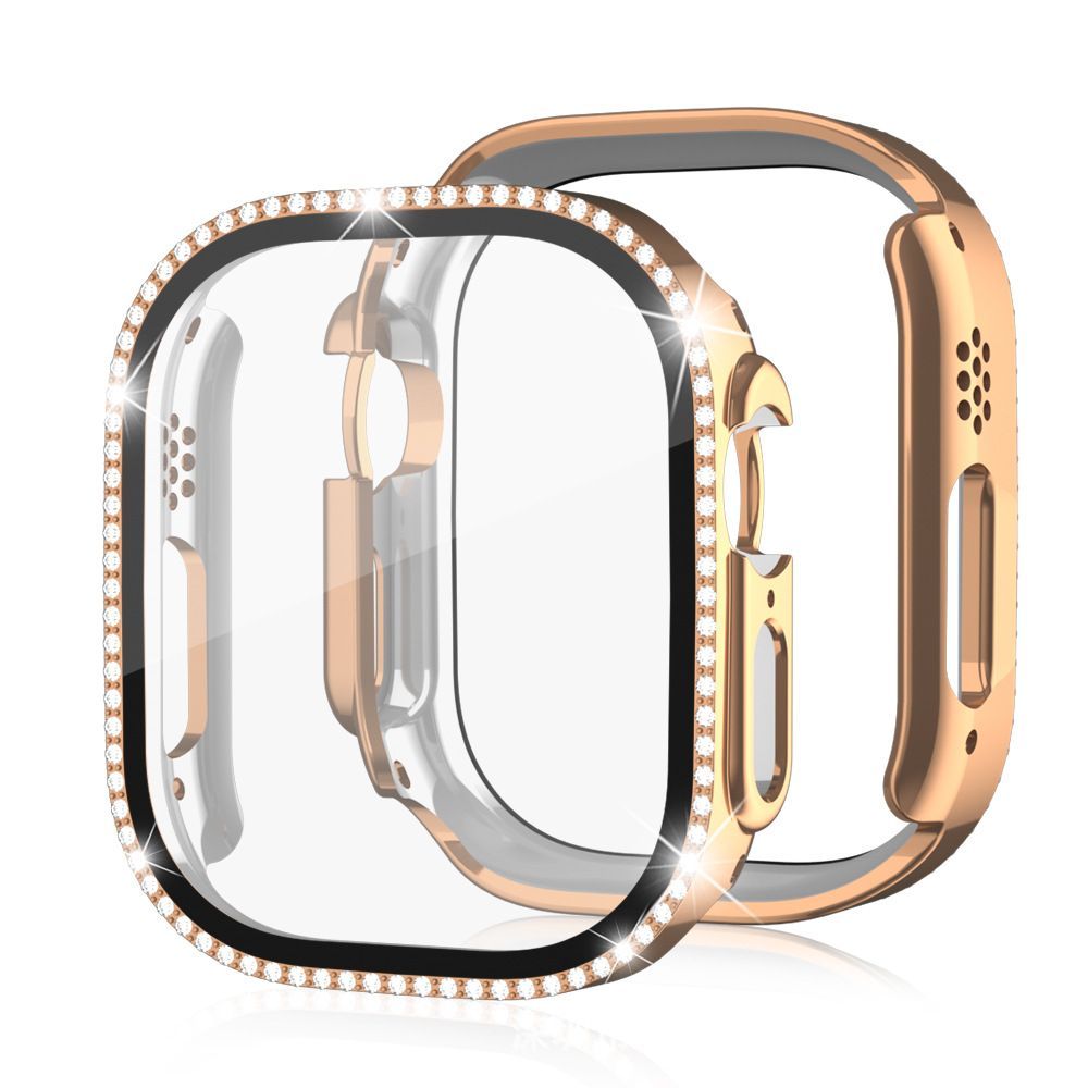 PC Diamond Case + Vidro Temperado Para Apple Watch Ultra 4 1 2 3 49mm Hard Bumper Frame 49mm 360 ​ Protetor Com Tudo Inc