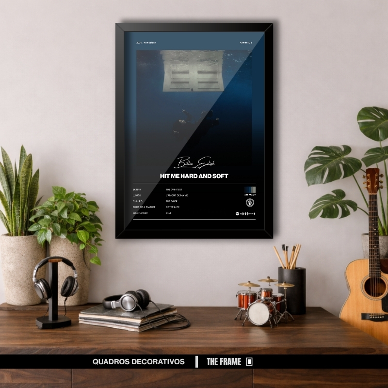 Quadro Decorativo A4/A3 Spotify Billie Eilish Album Hit Me Hard And Soft