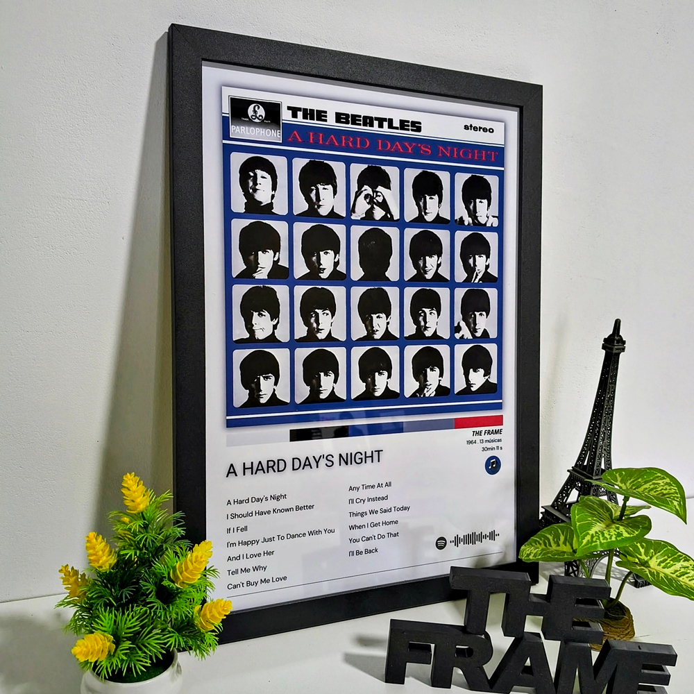 Quadro Decorativo A4/A3 Spotify Album A Hard Day's Night